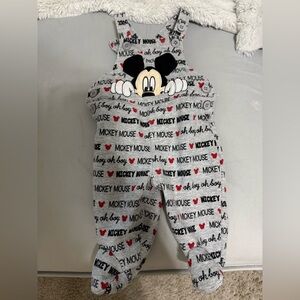 Vintage 90’s Disney Gray Mickey Mouse Kids Overalls